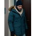 Charlie Cox Merv Blue Hooded Jacket